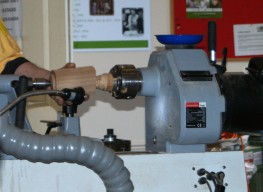 Ready to take the chucking tenon off